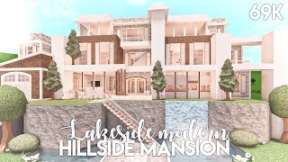 Lakeside Modern Hillside Mansion | Bloxburg Build