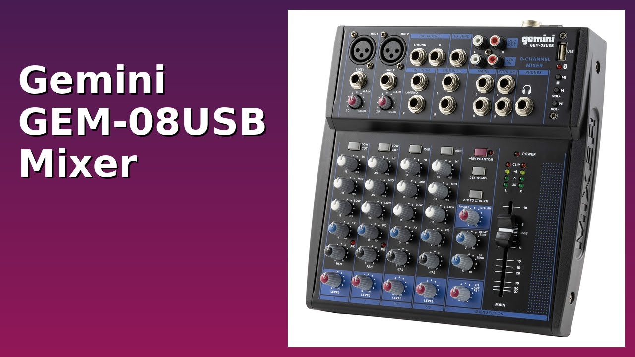 Gemini GEM-08USB 8 Kanal Mikser - Cangöz Müzik