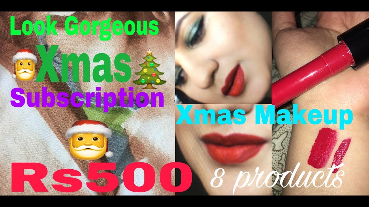 BEST XMAS Subscription Rs500/ Look Gorgeous December BOX/ XMAS Makeup