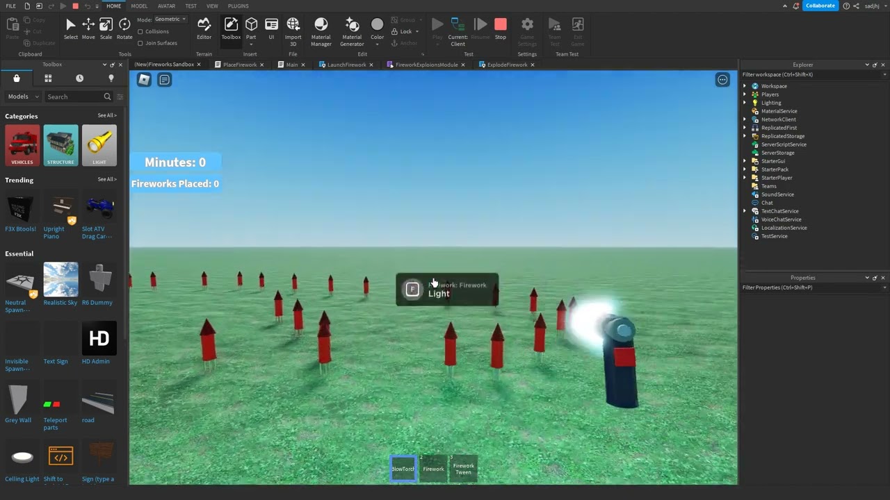 Lighting Fireworks (Fireworks Sandbox (Roblox)