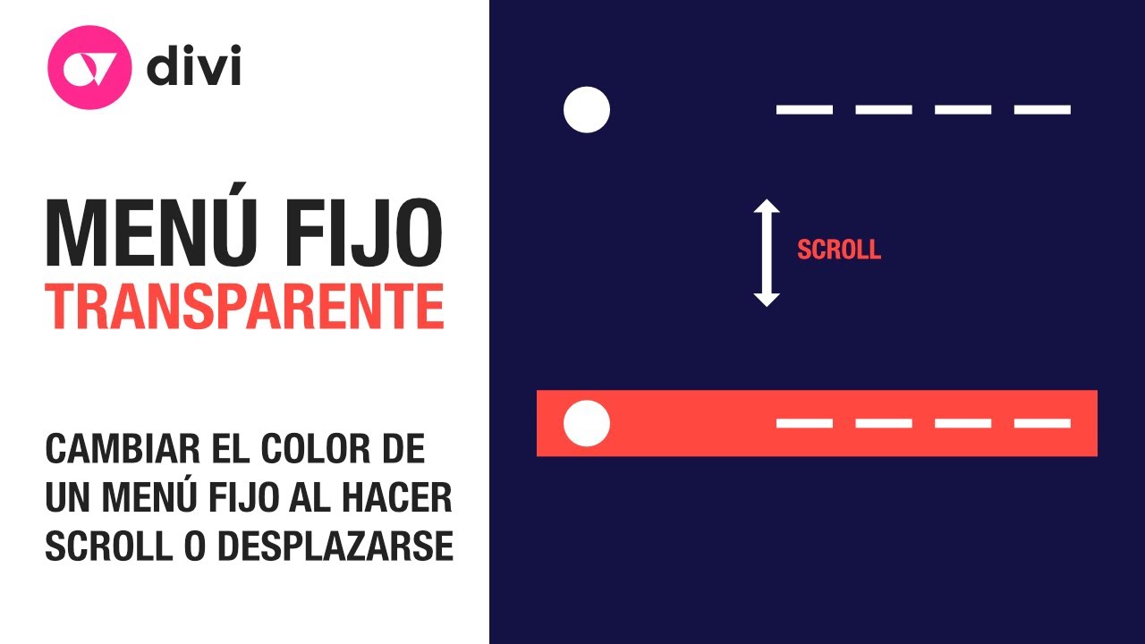 Crear un menú fijo transparente con divi theme builder que cambie a un color al hacer scroll