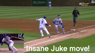 Javy Baez fools entire dodgers team with INSANE juke move! Dodgers vs Cubs