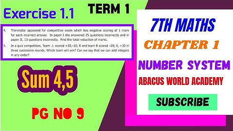 7th maths Term 1,chapter 1 Number system Exercise1.1 pg no 9 sum 4,5#7thstandardmathsterm1