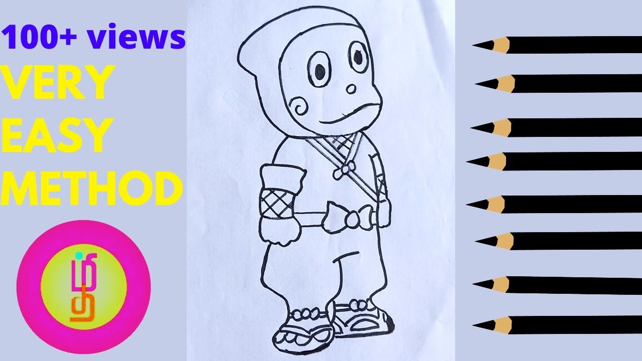Ninja Hattori Cartoon Drawing