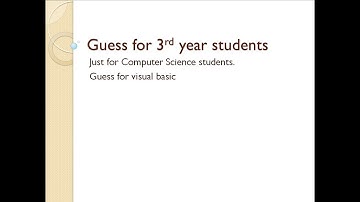 Computer GUESS For 3rd Year.