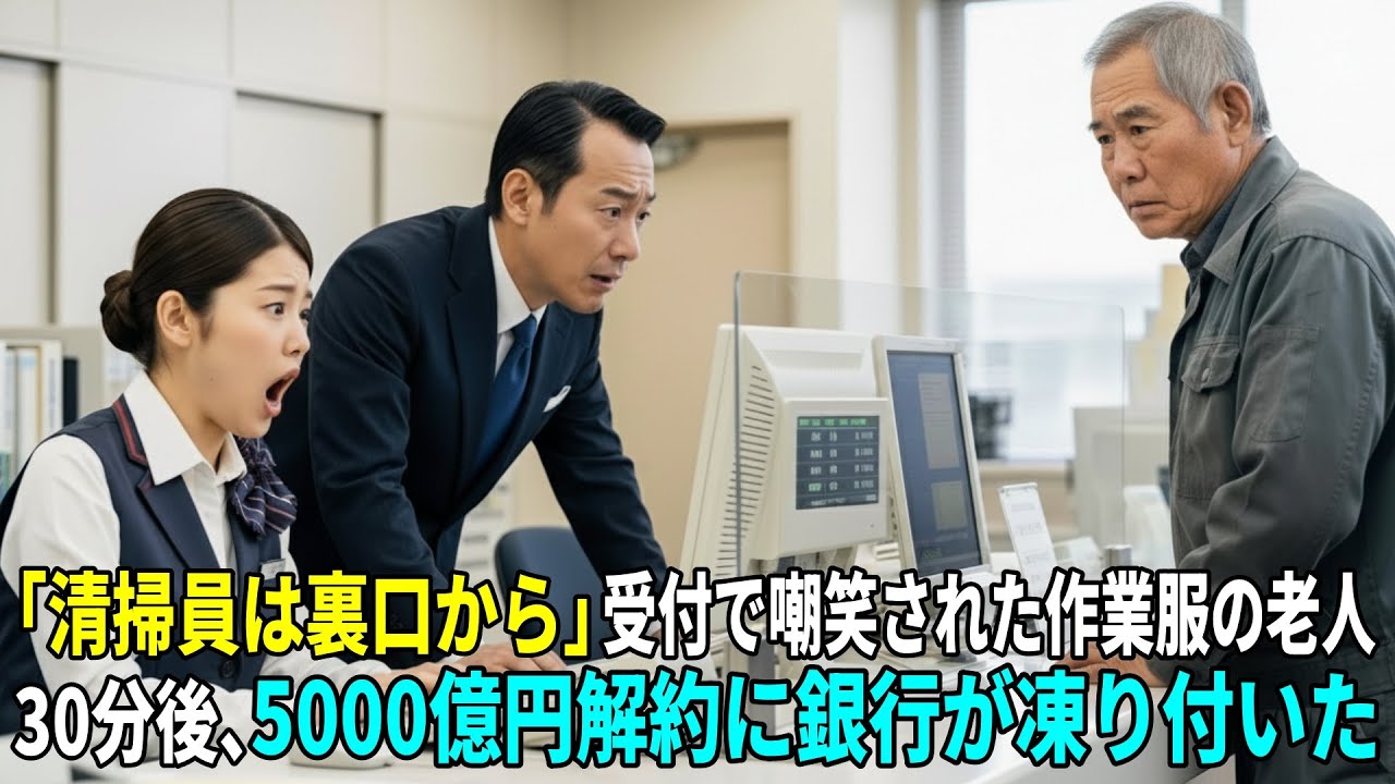 「清掃員は裏口からで」5000万円を下ろそうとして銀行で嘲笑された作業服の老人──わずか30分後“5000億円解約”で全員が凍り付いた
