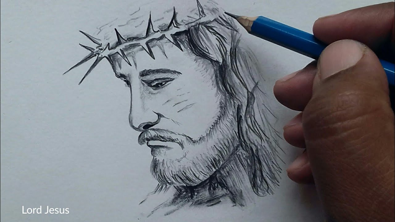 Jesus Christ Crown of Thorns Sketch Art Graphic by Topstar · Creative  Fabrica