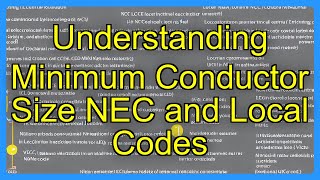 Understanding Minimum Conductor Size NEC and Local Codes