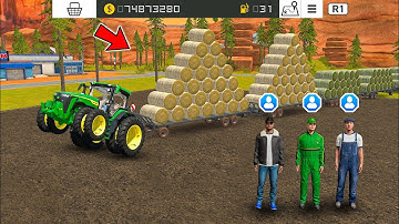 3 Player Gameplay & Making Role Bales In Fs 18 | Farming Simulator 18 Gameplay | Timelapse