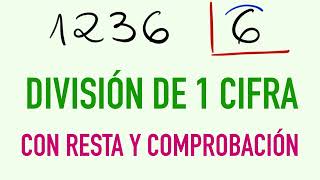 How to do division with subtraction: 1236 divided by 6