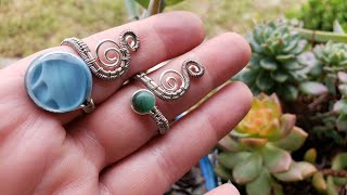 Wire Wrap Adjustable Groovy Cab Ring
