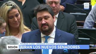 SENADOR ELECTO POR LA PROV DE MISIONES MAURICE FABIÁN CLOSS 29-11-17