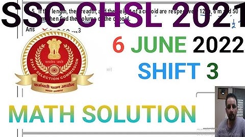 SSC CHSL 6 JUNE 2022 SHIFT 3 MATH SOLUTION PART 3 #ssc #railway #upsc #rrb