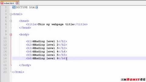 HTML Tutorials - 3 - Headings and Paragraphs