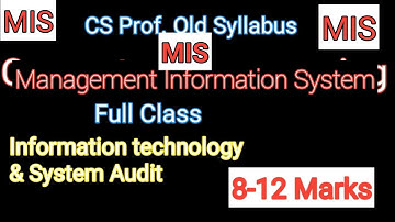 MIS I Management Information System I CH-8 CS PROFESSIONAL Updated #MIS