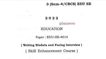 BA 4th Semester education skill enhancement course paper SE Guwahati University 2022 EDU-SE-4014
