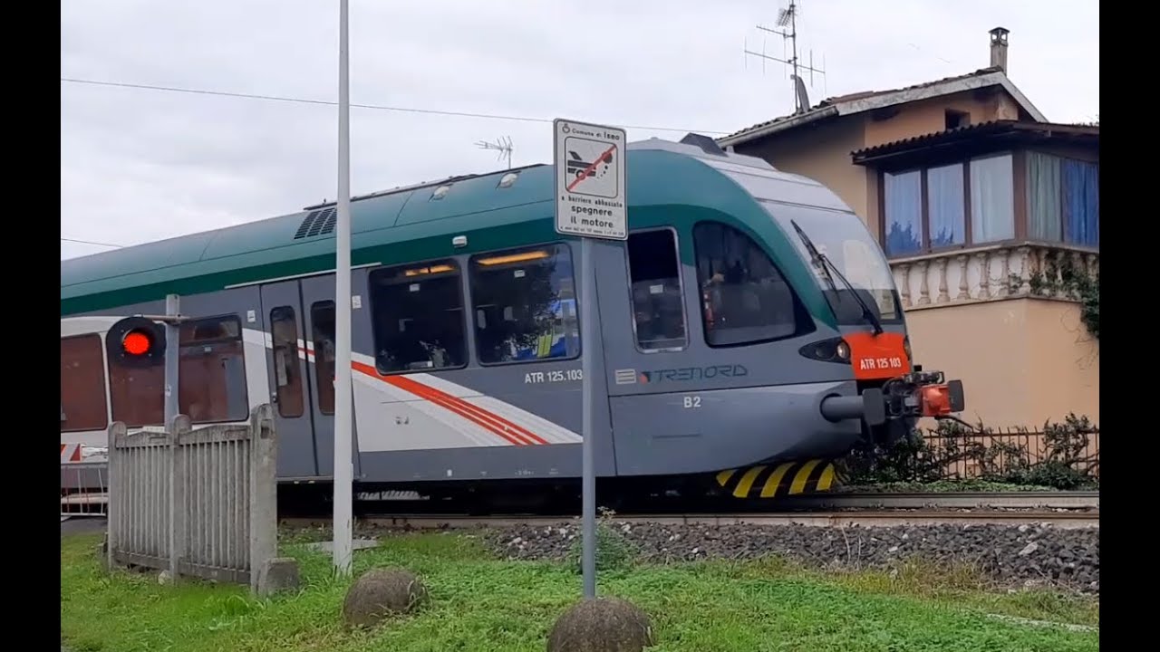 Regional trains at level crossing