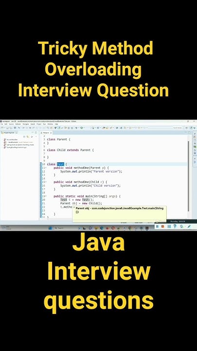 Tricky Method Overloading Interview Questions || Java Interview ...