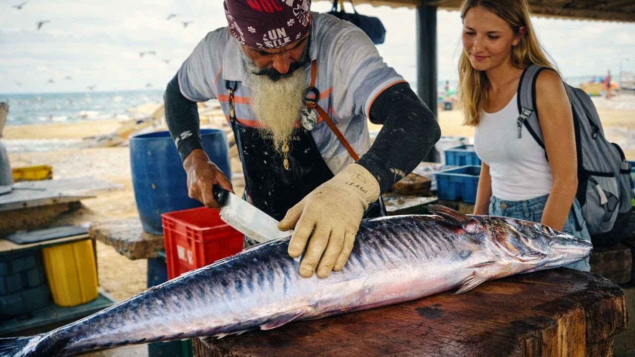 GIANT Seer Fish Cutting Master Skills at the Traditional Market Full Experience