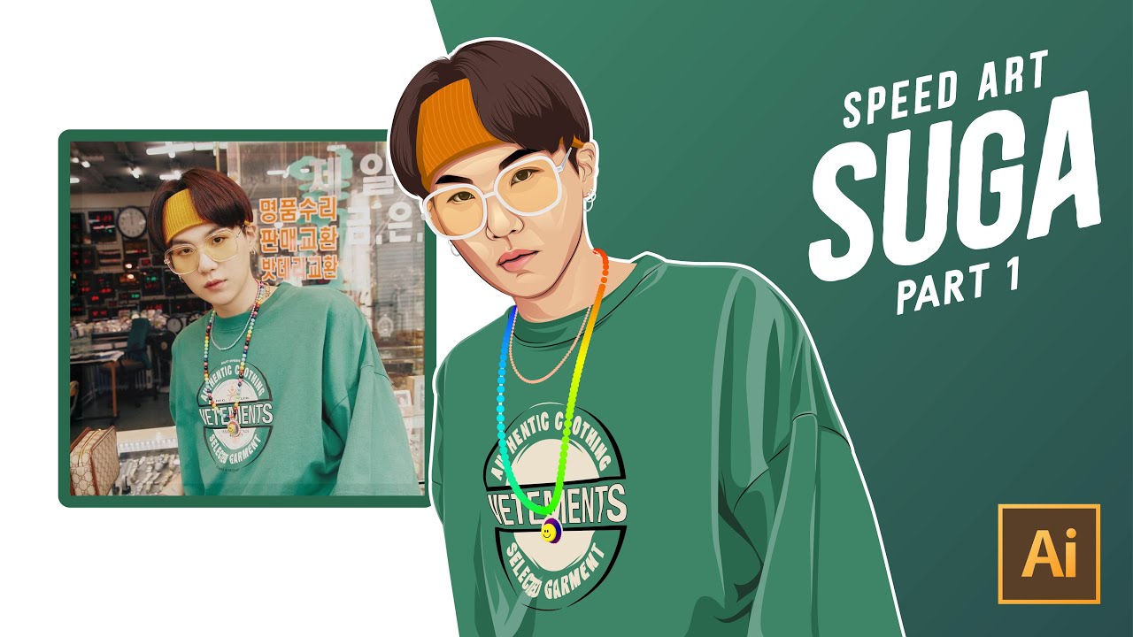 BTS SUGA - VECTOR SPEED ART | PART 1