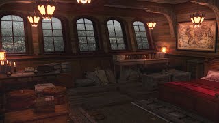 Pirate Captain&#39;s Room Ambience sailing through the stormy sea