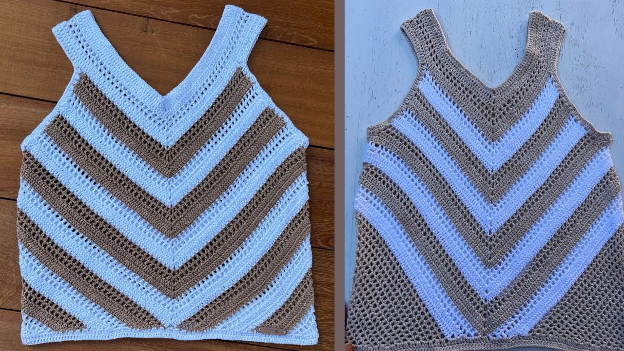 A blusa mais Chic em crochê ! Regata Chic em crochê !