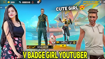 Noob Prank and Flirting V BADGE Cute Girl Youtuber  😍 Garena Free Fire