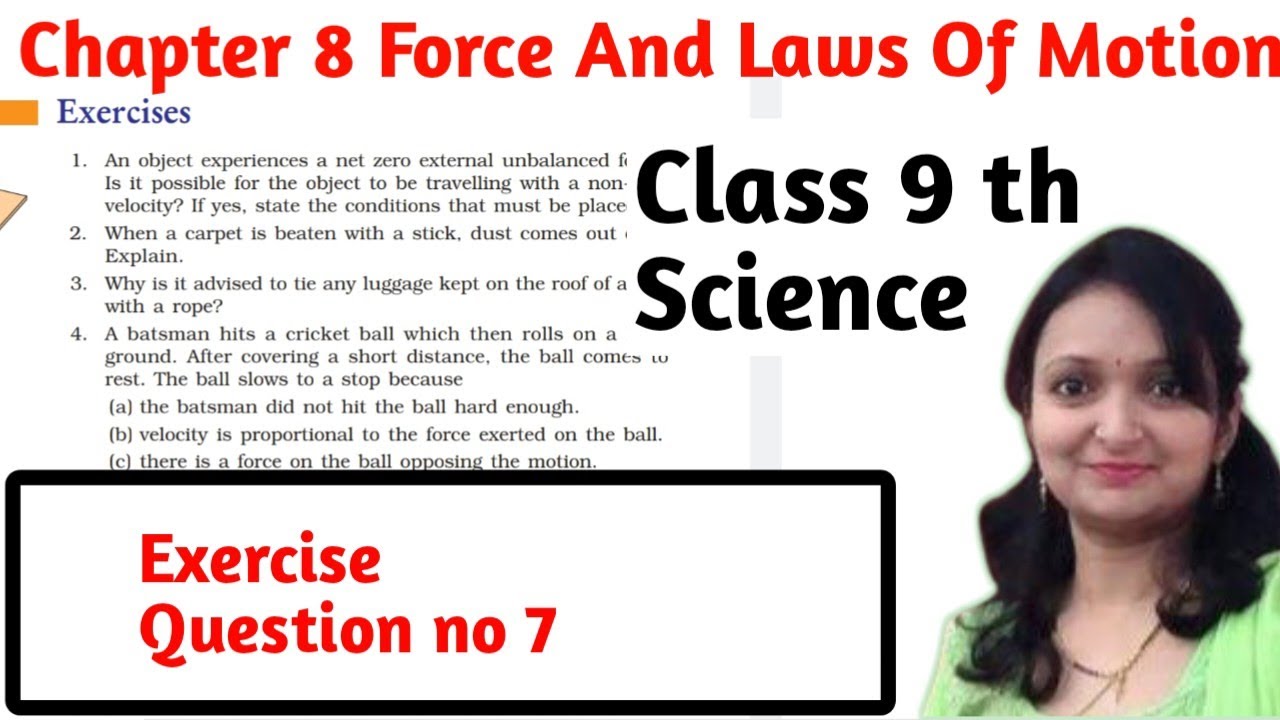 Force And Laws Of Motion Class 9 Science Chapter 8 Exercise Question ...