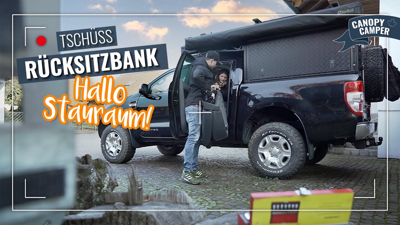 Die RÜCKSITZBANK fliegt raus!  Stauraum Erweiterung für unser OFFROAD 4x4  Camper! 🚔 [Ford Ranger] 