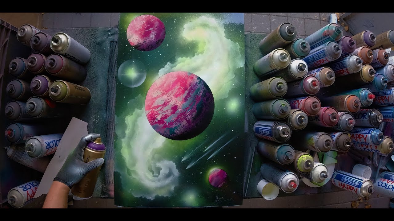 Swirled Galactic Clouds (TEST) - SPRAY PAINT ART by - Skech - YouTube