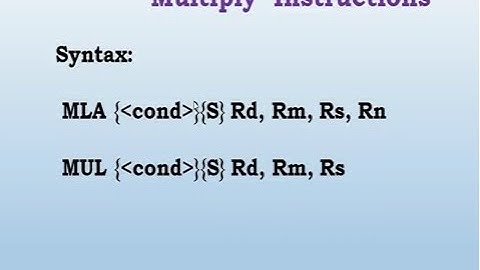 ARM Multiply Instructions