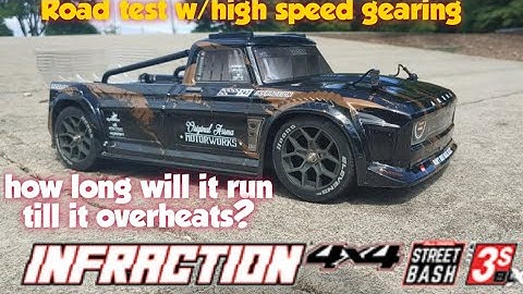 Arrma Infraction 3s BLX 3s Test Box Stock and Speed Gearing