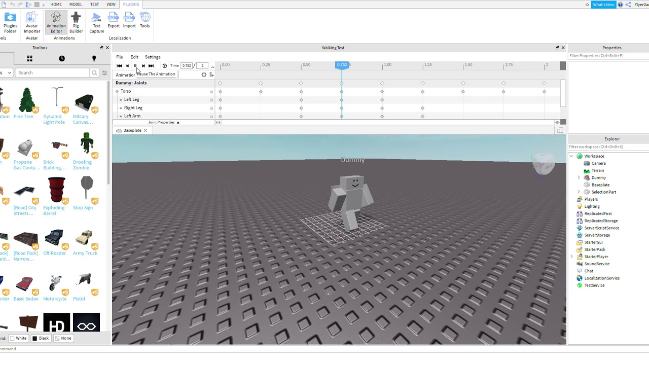 Roblox Studio Walking Animation Test Youtube