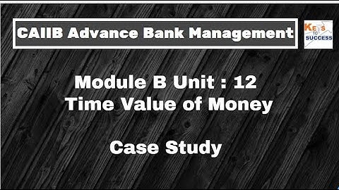 Case Study: CAIIB ABM Module B: Unit 12 Time Value of Money