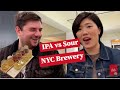 Trying everything on the beer flights at a new NYC brewery, Talea, Sour beers vs Hazy IPA beers