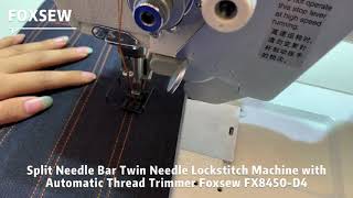 Split-Needle-Bar Two Needle Lockstitch Machine with Auto-Thread-Trimmer