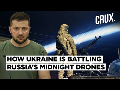 Searchlights To Seek & Destroy Drones At Night | Ukraine’s Makeshift Tactics To Down Russia’s Drones