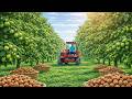 Modern Industrial Walnut Farming Process | Walnut Planting and Harvesting Techniques