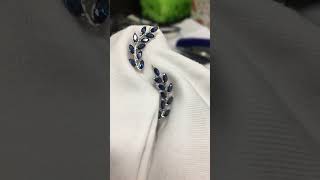 Sapphire Earring Climber Marquise Ear Crawlers Earrings Ear Climber Earrings Bridesmaid Gift