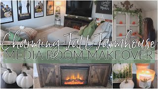 FALL DECORATE WITH ME | HOW TO COZY UP A MEDAI\/LIVING ROOM
