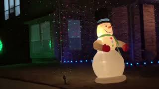 Christmas lights in USA neighborhood in Texas