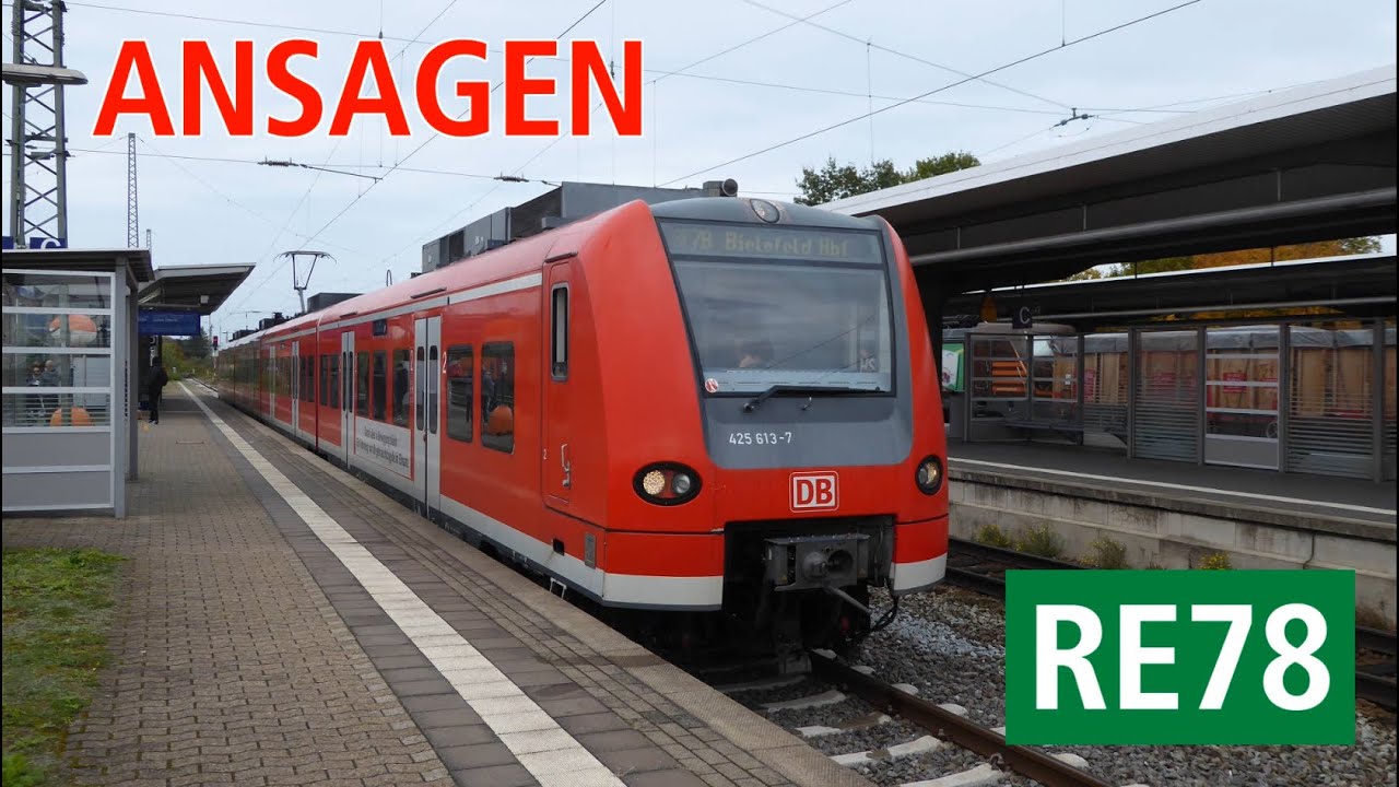 [DB Regio NRW/Centralbahn] Ansagen des RE78 Nienburg (Weser) - Bielefeld Hbf