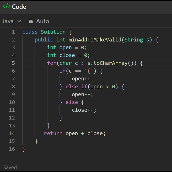 921 Minimum Add to Make Parentheses Valid - YouTube
