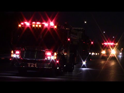 LAFD Light Force 21, Engine 33, & Rescue 9 Responding