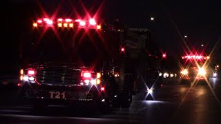 LAFD Light Force 21, Engine 33, & Rescue 9 Responding