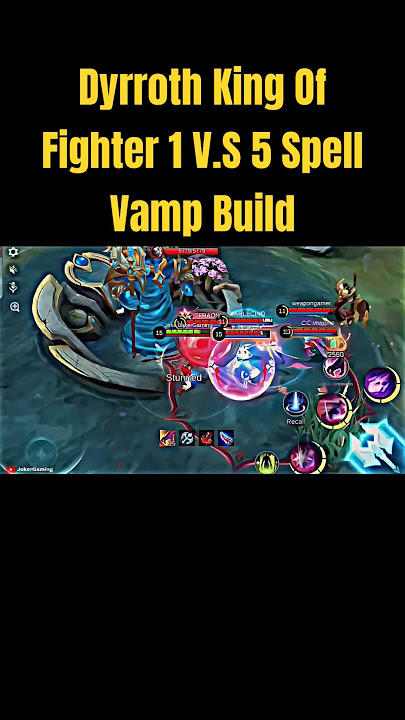 Dyrroth King Of Fighter 1 V.S 5 Tanks Spell Vamp Build#mobilelegends #mlbb #foryou #mlbbcreatorcamp