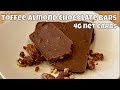 Toffee Almond Chocolate Bars / Fat Bombs - 4g net carbs each