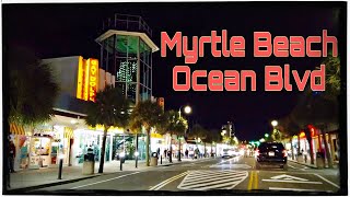 Ocean Boulevard Friday Night Drive POV - Ambient Sounds - Myrtle Beach, SC