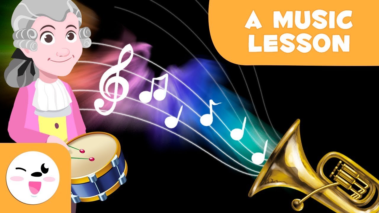 ⁣A music lesson | Instruments and musical figures for kids