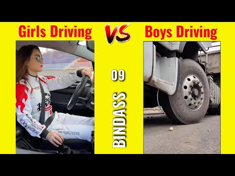 Girls vs boys driving skills (Part-3) 😂😂 | Girls vs boys memes | #memes | Bindass 09